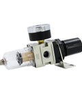1/4 Inch Pneumatic Air Pressure Regulator With Oil Water Separator, Compressor Air Filter Controller, Regulating Regulator Trap No Fuss For Industrial Air Systems, Durable And Easy Install, angled view