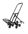 Stair Climbing Folding Cart Hand Truck With Heavy Duty Carbon Steel Frame And Rubber Wheels, Multi Use Dolly For Moving, Camping, Office, Warehouse, Shopping And More, Strong Bearing Capacity And Durable, Easy To Fold, black stair-climbing cart