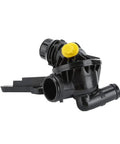 Heavy Duty Thermostat Housing Assembly For Bmw 1 3 5 Series Engine Coolant Controller, black plastic with yellow cap and multiple connectors.