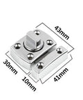 Universal Zinc Alloy Door Latch For Sliding Gates And Heavy Duty Entry Locks Rock Solid Knockout Security Bolt with measurements shown.