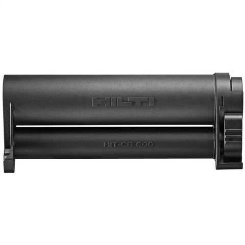 Black HIT-CB 500 Adhesive Anchor Cartridge Holder for Concrete and Masonry, front view, heavy duty pro grade tool accessory