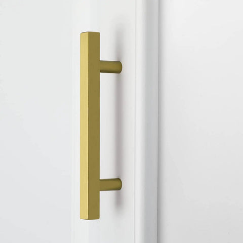 Gold Cabinet Pulls 5 Pack Brushed Brass T Bar Handles For Kitchen Cabinets And Drawer Upgrades, 3 Inch Center Hole on white cabinet