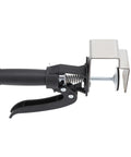 No Sweat Quick Release Drawer Installation Jig With Heavy Duty Press Clamp And Non Slip Grip Pads for cabinet alignment tool side view.