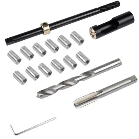 Fix Cranky Engines Fast With This Head Bolt Thread Repair Kit AP01 M11x1.5 Featuring Premium Machined Inserts And All Tooling To Restore Treadbare Cylinder Heads, drill tap and inserts