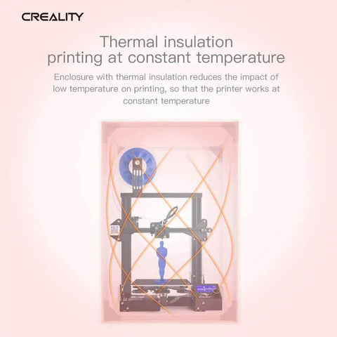 Fireproof And Dustproof 3D Printer Enclosure With Constant Temperature Control showing thermal insulation effect for Ender and CR printers