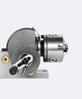 Heavy Duty Universal Indexing Head Serving Sweet Precision Dividing For Your Milling Rig With Rock Solid 160Mm Three Jaw Chuck CNC rotary axis.