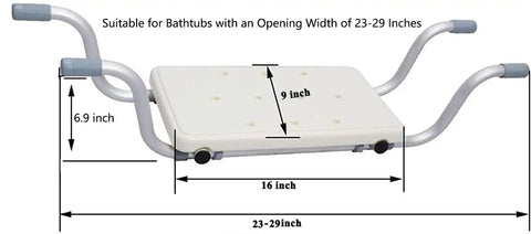 Heavy Duty Bath Bench And Adjustable Aluminum Shower Stool For Tubs Fits 23 To 29 Inch Opening Plastic Bath Seat For Seniors Non Slip Elderly Bath Chair Up To 260 Lb Weight Capacity dimensions