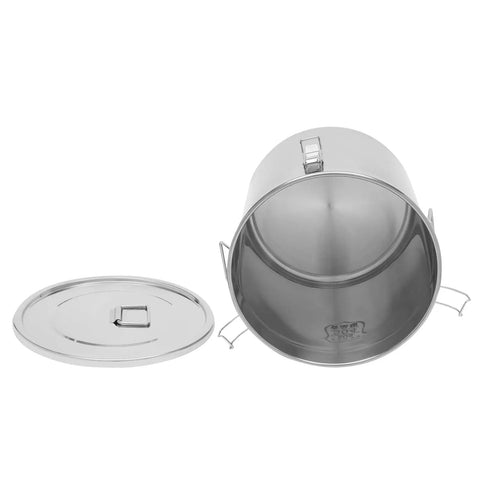 Heavy Duty Stainless Steel Canister With Airtight Lids Keep Your Pantry Stale Free Organize Rice Flour Grain And Coffee Lock In Freshness Bulk Food Storage Bucket 8.7 Gallon with lid removed