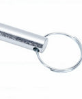 Close-up of heavy-duty stainless steel weight stack pin for commercial gyms and home fitness, 55mm lifting pin with secure ring