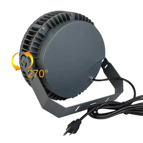 Back view of 108W RGB Wall Washer Outdoor Spotlight With Remote Dope Color Changing Stage Lights For Weddings Parties Patio And Landscape Lighting IP65 Waterproof US 3 Plug showcasing 270-degree rotation feature.