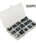 M3 Nylon Hex Spacer Standoff Kit With 320 Piece Hardware Set For PCB Motherboard Assembly Black Storage Box And Nylon Pillars Screws Nuts And Washers For Easy Solid Mounting, 320pcs kit in organizer
