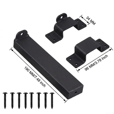 7.5-Inch Slide Bolt Gate Latch Padlockable 7.5-Inch Slide Bolt with two mounting brackets and screws for secure installation.