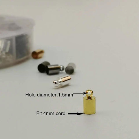 Dope Brass Cord End Caps Glue In 5x9mm for leather and Kumihimo tassels jewelry making kit in gold with 1.5mm hole
