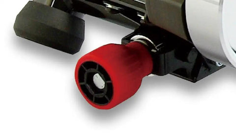 Close-up of the flywheel and adjustment knob on LiveRide Magnetic Trainer With 13 Level Resistance, Quiet Indoor Cycling.