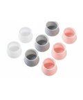 Oval Silicone Chair Leg Caps For Irregular Furniture Legs, multiple colors displayed on white background