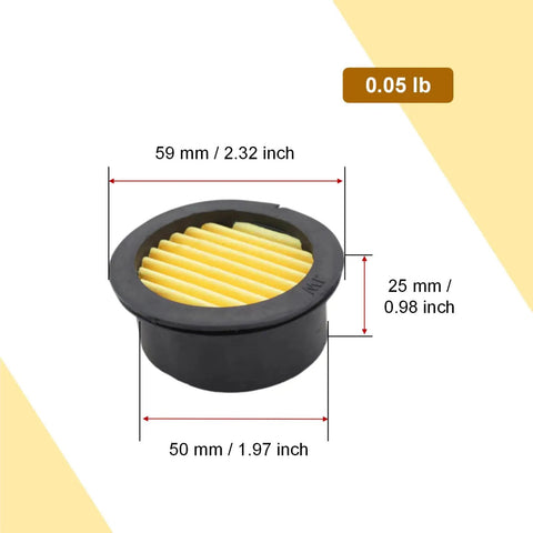 Six Pack Air Compressor Silencer Filter Replacement Elements For Oil Free Silencers Fits Most Oil Less Units Keeps Your Tool Quiet And Running Smooth 59 By 50 By 24 Mm Each 22 Grams, 59 mm x 50 mm x 25 mm filter