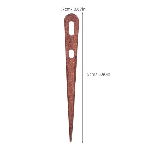 8-Piece Wooden Big Eye Knitting Needles With Double Eye Design And Smooth Rounded Tips For Wool And Nylon Crafts, Ideal For Scarf 15cm wooden needle with double eye and rounded tip