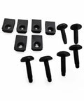 Badass Hella Tough M6 T40 Torx Body Panel Screws And Zinc Plated Hardware Kit With U Style Flat Nuts For Polaris RZR Ranger Off Road Trucks Bumper Fender Flare Guard Replacement Set, includes 6 black screws and flat nuts.
