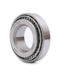 Side view of a Tapered Roller Bearing LM67048 LM67010, Set of 4, showing metal construction and internal roller design.