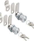 Cabinet Cam Lock Set 1-1/8 Inch Cylinder Keyed Alike With 3 Cams And 2 Keys Chrome Finish 4 Pack For Lock It Down Cabinets And Drawers