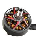 Top view of High Performance Brushless Drone Motor for FPV Racing Drones 1750KV 1950KV 2550KV, gray and copper details.