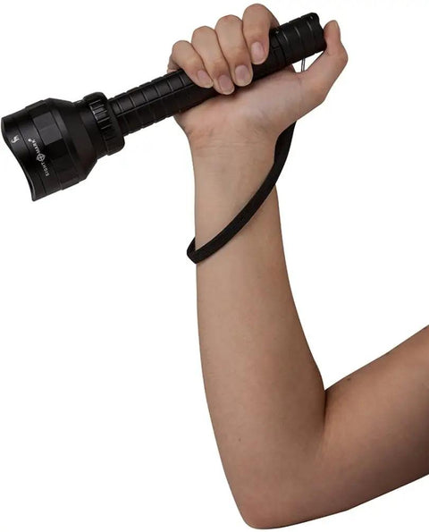 Person holding 2000 Lumen Cree LED Flashlight, Rugged Mil Spec Anodized Aluminum Tactical Light For Night Ops And Outdoor Adventures