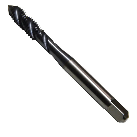Premium Grade 3-48 UNC TiCN Coated HSS Spiral Flute Taps Pair, alloy steel threading tool close-up.