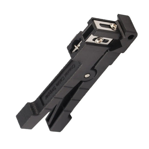 Versatile Adjustable Wire Striper Hand Tool With Multiple Blade Options For Precise Cable Peeling, compact 9cm black design.