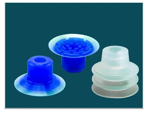 Industrial Pneumatic Vacuum Gripper For Bag Opening Heavy Duty Suction Cup Tool with blue and clear silicone nozzles.