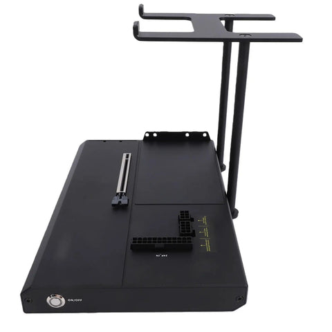 Kickass External Gpu Dock Station Featuring Ocuklink Pcie 4.0 X4 64Gbps Transfer showing dual power bays and PCIe connectors.