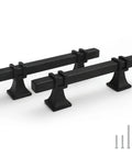 10 Pack 3 Inch Matte Black Cabinet Pulls with solid steel construction and zinc alloy base shown with installation screws