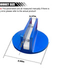 Magnetic Jack Pad 0.37 Inch Slotted Aluminum Grooved Jack Puck Pinch Weld Frame Rail Adapter with dimensions and size guide.