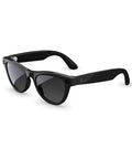 Meta Gen 2 Skyler Smart AI Glasses in shiny black with polarized gradient graphite lenses, side view.
