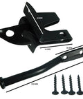 Badass 100 Pack Door And Gate Latch Catches Crafted From Heavy Duty Solid Black Steel Featuring Secure Mounting Screws, includes catches and screws.