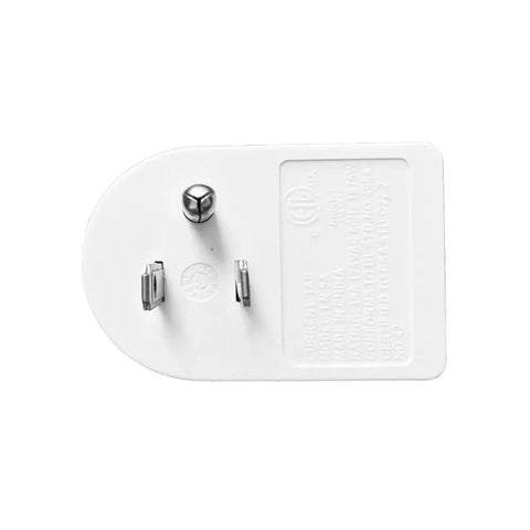 Back view of a single outlet from the Three Pack Grounded Outlet Wall Tap Adapter with Power Switch White for controlling lamps.