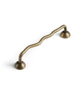Brushed Antique Brass Wavy Cabinet Pulls With Five Inch Hole Centers Go To Kitchen Cupboards And Dresser Vanities Sleek Solid Brass