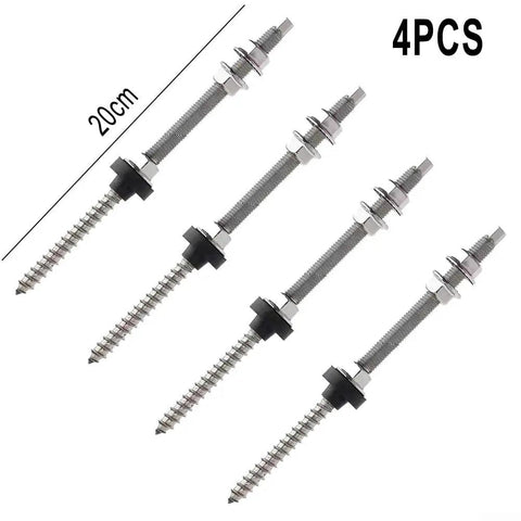 M10 Hanger Bolts For Solar Panels With EPDM Seal And Locking Nut A2 Stainless Steel Hex Drive SW7 Roof Mounting Gear 4PCS