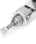 Close-up of the threaded bolt and hex nut on the Knockout Slick Stainless Steel Push Pull Toggle Clamp With Quick Release Handle.