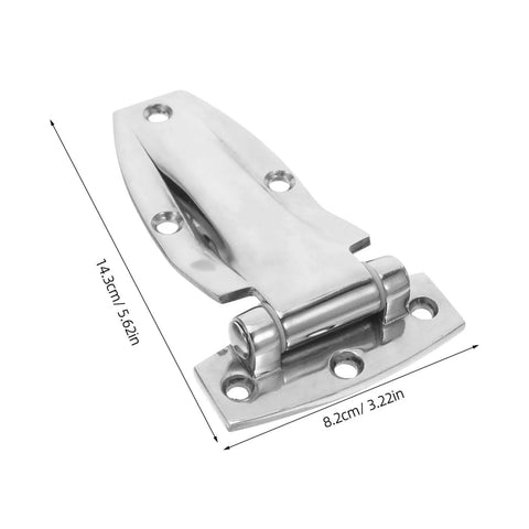 Beefy Heavy Duty Stainless Steel Hinges For Box Trucks Rear Doors And Cargo Containers shown with dimensions marked.