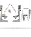 Beefy Heavy Duty Vertical Lift Up Cabinet Door Hinge Strut With 2x250N Hydraulic Springs For 60 to 90 cm Cabinets, assembly view