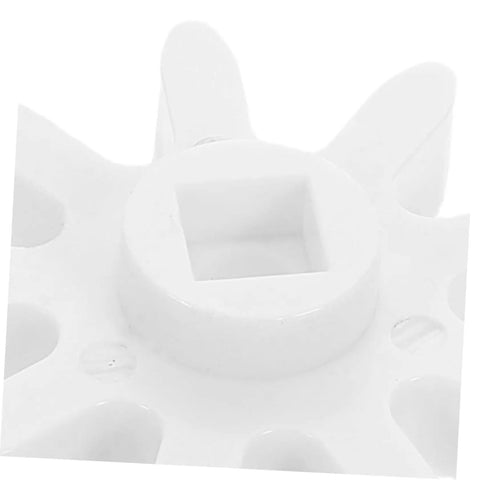 4 Pack 9 Tooth Gear Set Replacement For Kids Coin Operated Candy Machines And Vending Toys Durable Wear Resistant Gear Parts For DIY Craft Projects Smooth Movement And Easy Fit In Coin Operated Machines, white plastic gear close-up