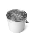Totally Solid Stainless Steel Beverage Bucket With Double Wall Vacuum Insulation Keeps Cold Ones Fresh Holds Six Beers Or Wine Cooler Party Game Changer Weekend Essentials White top view with hexagonal lid