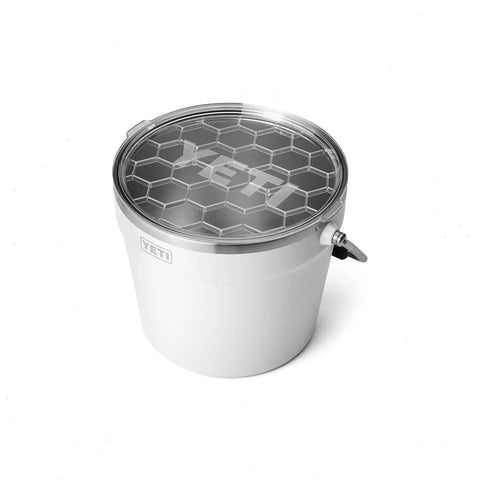 Totally Solid Stainless Steel Beverage Bucket With Double Wall Vacuum Insulation Keeps Cold Ones Fresh Holds Six Beers Or Wine Cooler Party Game Changer Weekend Essentials White top view with hexagonal lid