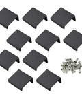 1.38 Inch Black Finger Edge Pulls For Cabinets 10 Pack Aluminum Alloy Back Mount Concealed Handles with screws