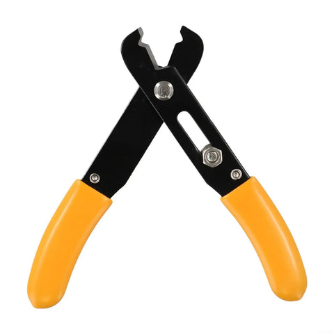Adjustable Wire Stripper For 10-22 Awg Heavy Duty Manual Cable Cutter With Induction Hardened Edge Precision Stripping Tool For Electrical Wiring Jobs Orange And Black 130Mm Handle Design shown with black steel and yellow handles.