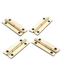 Rotating Concealed Hinges Set 12 Pack Antique Gold Cabinet Door Hardware 42x17mm displayed on white background
