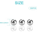 300 Pieces 0.22 Inch 304 Stainless Steel Paint Mixing Balls Pro Grade Agitator Beads For Acrylic Paints Nail Polish Epoxy Resin Crafts Durable For Fast Even Mixing, 5.5mm size