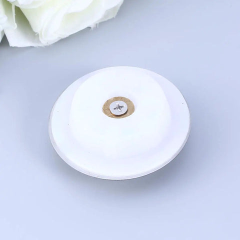 Stainless Steel Drain Stopper for Bathtub Plug, 40-45mm Flat Cover, top view showing flat design and metal screw.