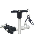 Super Smooth 1 Pc 8mm Stainless Steel Quick Release Pin For Heavy Duty Clamping Gear, featuring a black handle and keychain.