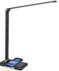 Wireless Charging Desk Lamp With Night Light No Fuss 10W Fast Charge USB Port 10 Brightness Levels And 5 Color Modes with smartphone charging